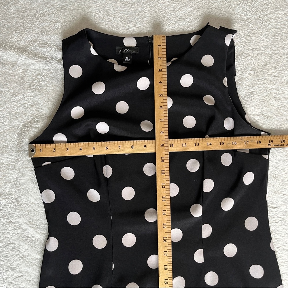 ALYX Polka Dot Dress Black and White Sleeveless Women’s Size 14 - Picture 4 of 9